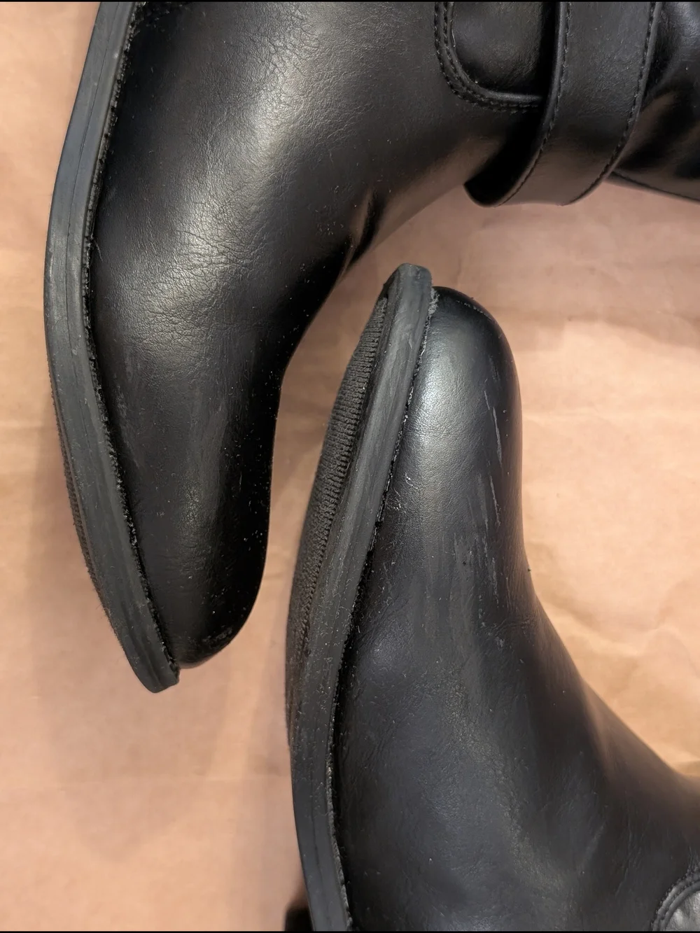 Nautica Black Mid-Calf Leather Boots with Buckle Detail - Women